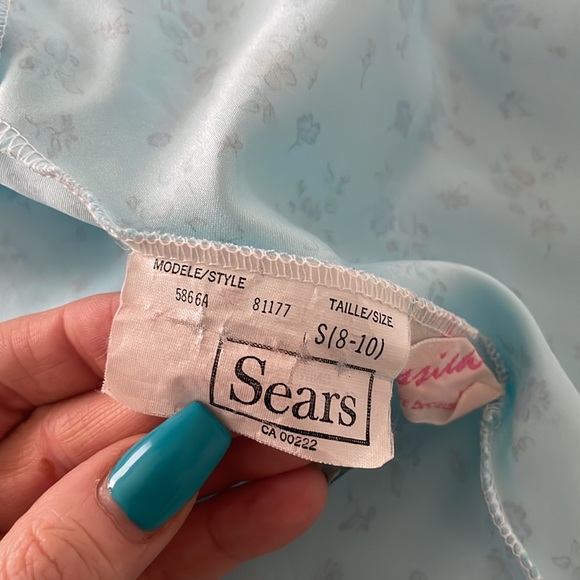 S (8-10) Vintage Jessica Just Because Sears Light Blue Floral Robe - Picture 7 of 12